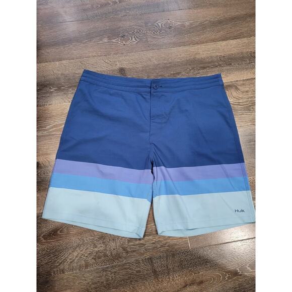 Huk Pursuit Boardshorts Fishing Men's Blue‎ size 42  #9 - Picture 1 of 4